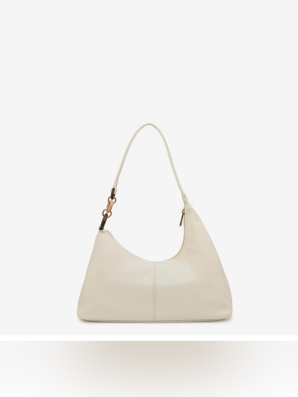 Sam Edelman Dakota Leather Shoulder Bag. Ivory.